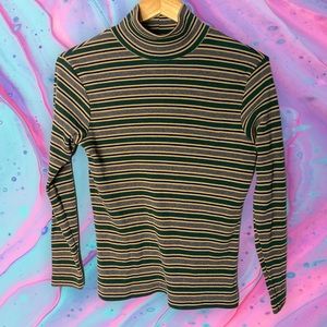 Vintage 90s Y2K stripped The Limited Stripped Turtleneck long sleeve shirt Large